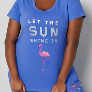 AVENUE 3X 4X Flamingo sleep/lounging tee